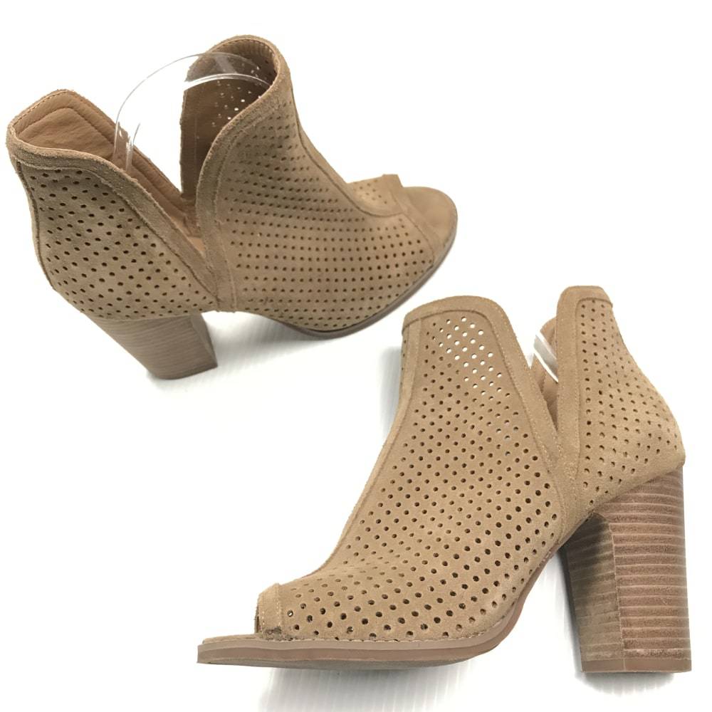 🎩 Lucky Brand Larise Tan Suede Ankle Booties 9.5